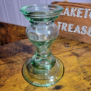 Vintage Green recycled Glass Candle Holder